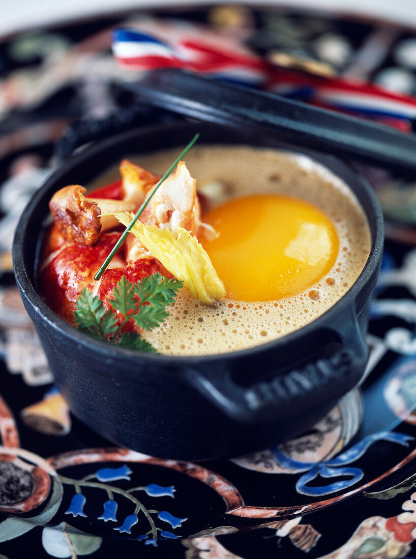 Coddled egg with lobster