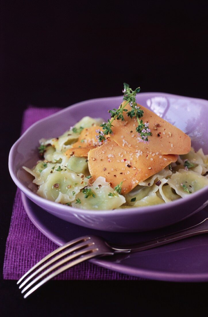 Ravioli mit Entenstopfleber