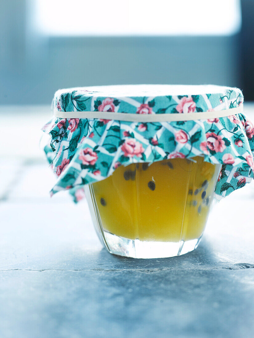 Passionfruit and white wine jelly