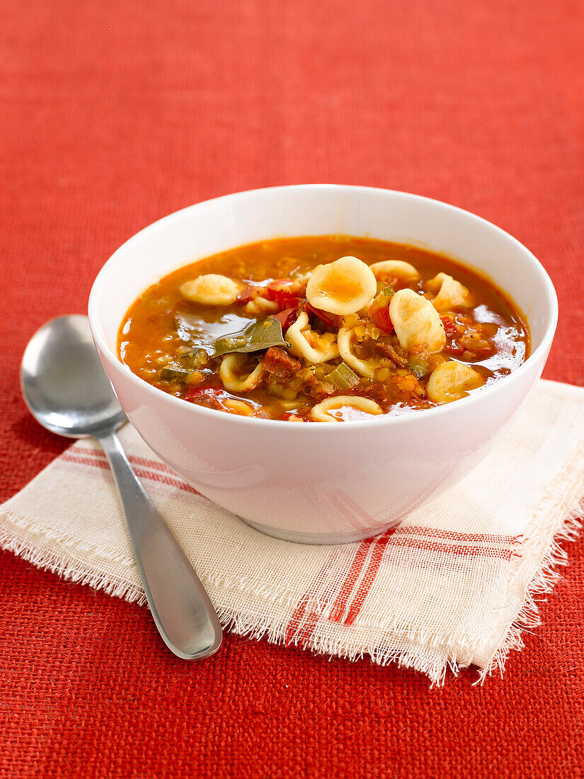 Orecchiette and vegetable soup