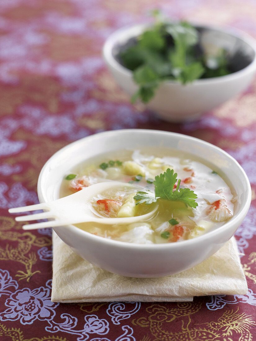 Crab and asparagus soup