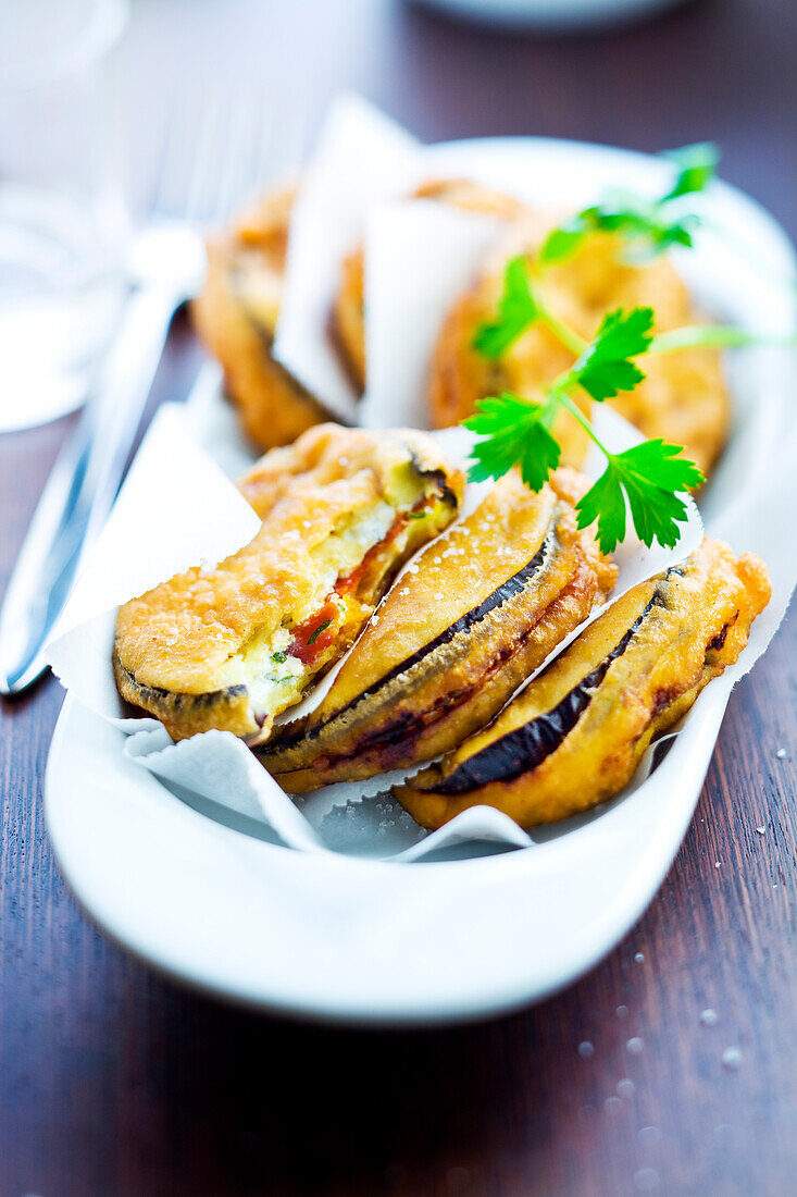 Eggplant and Chorizo fritters