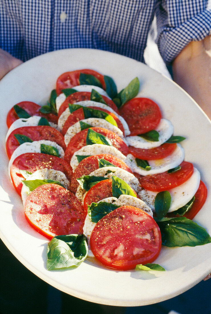 Mozzarella, tomato and basil salad