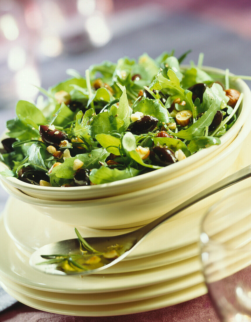 Rocket,olive and hazelnut salad