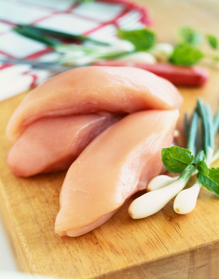 Raw chicken breasts