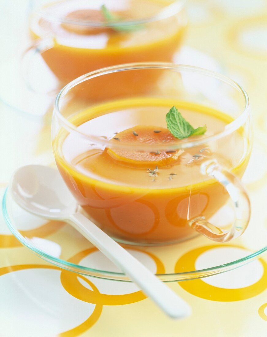 Cream of carrot and cumin soup