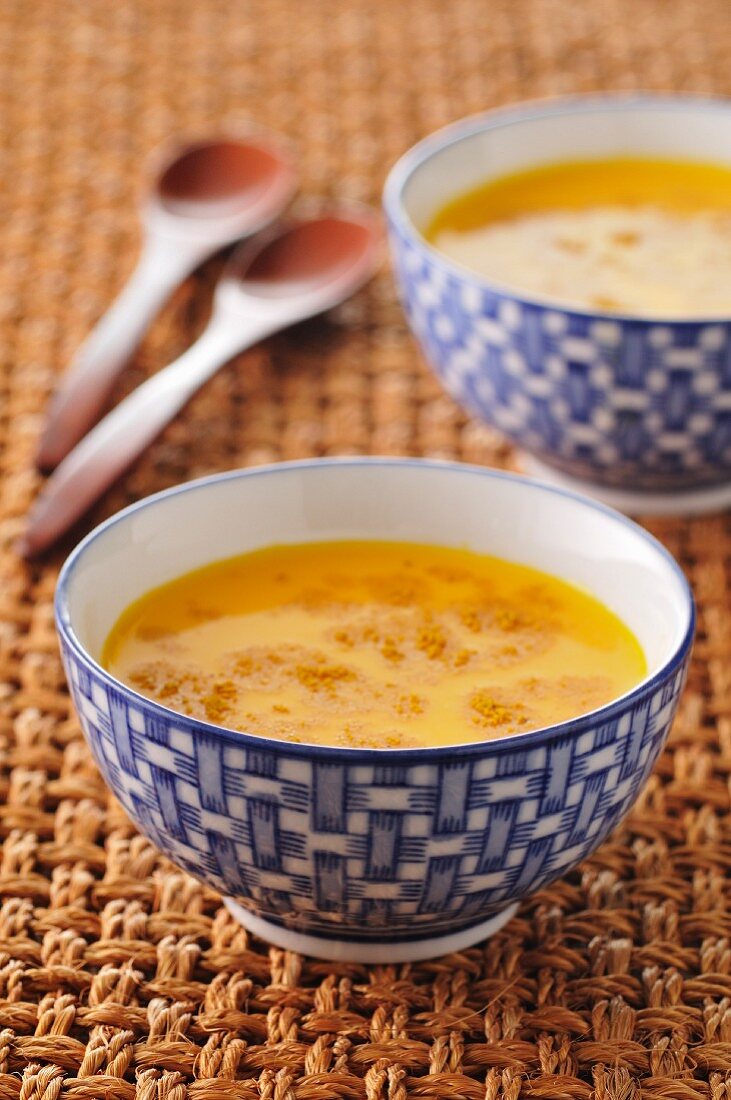 Cream of carrot,coconut milk and Madras curry soup