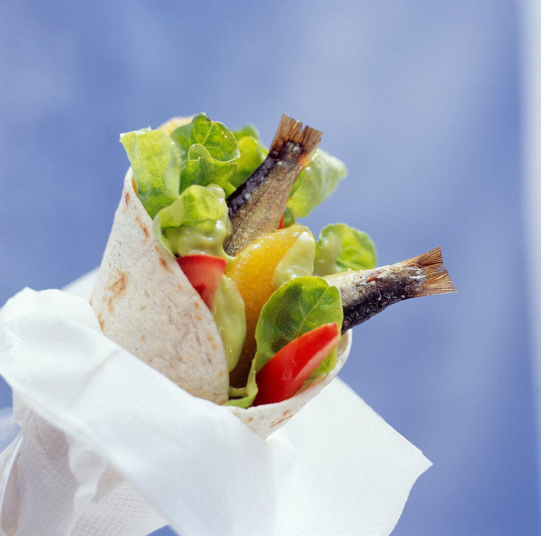 Tortillas mit Sardinen und Guacamole