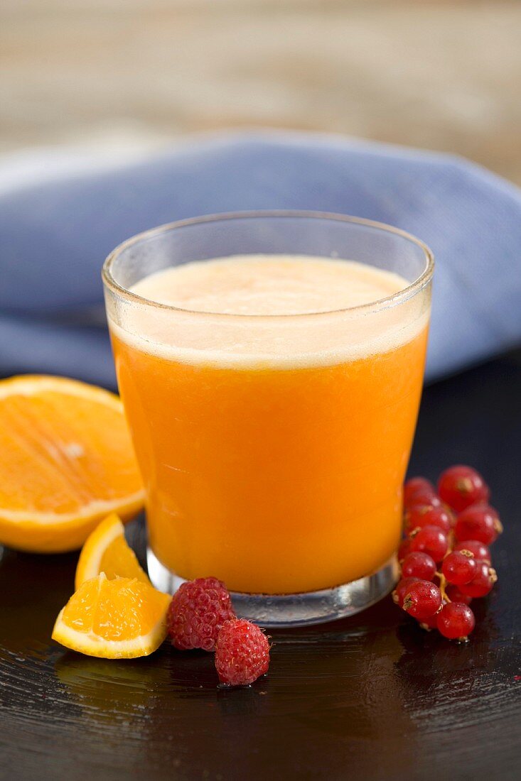 Summer fruit and orange smoothie