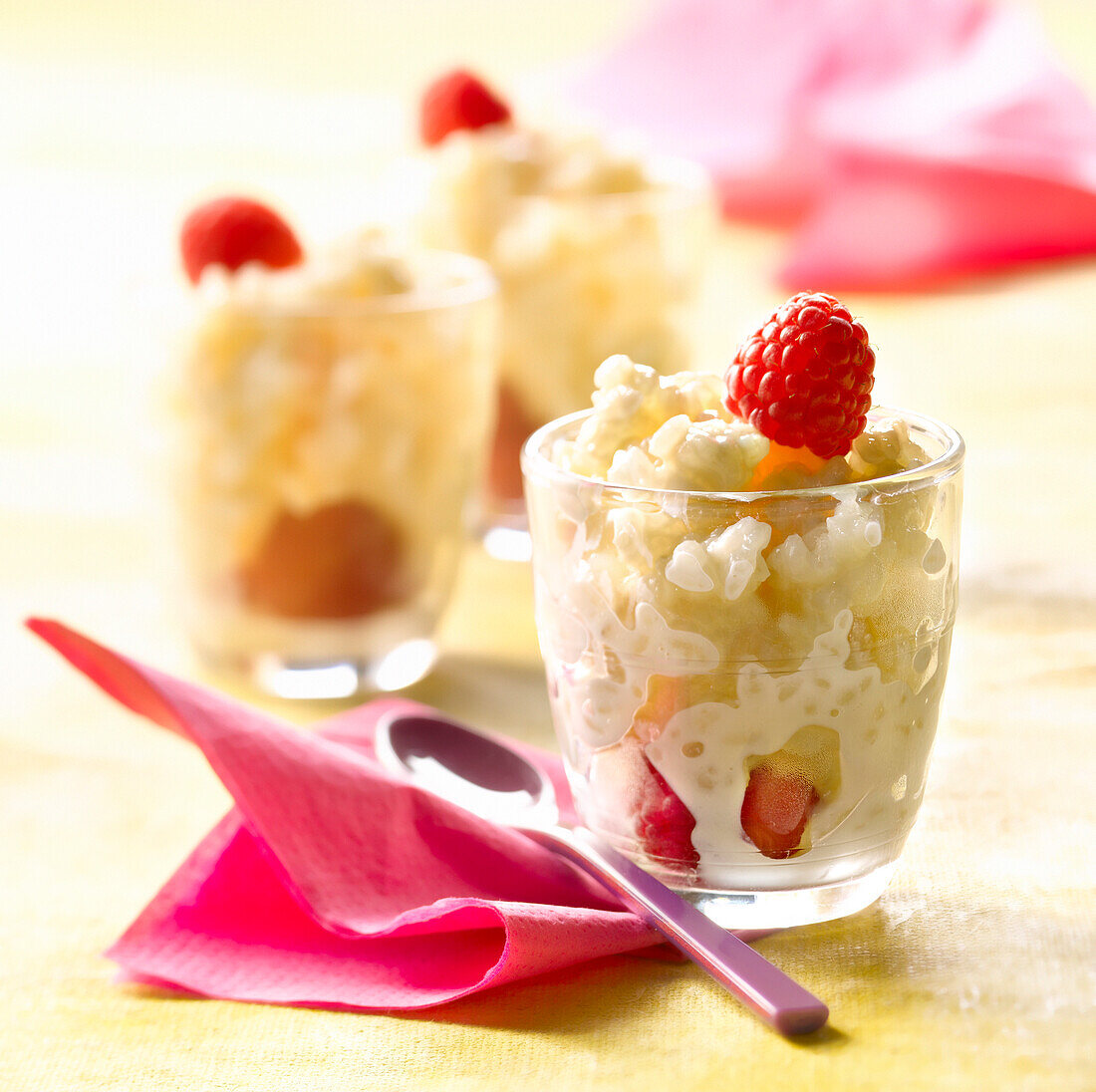 Reispudding mit Himbeeren