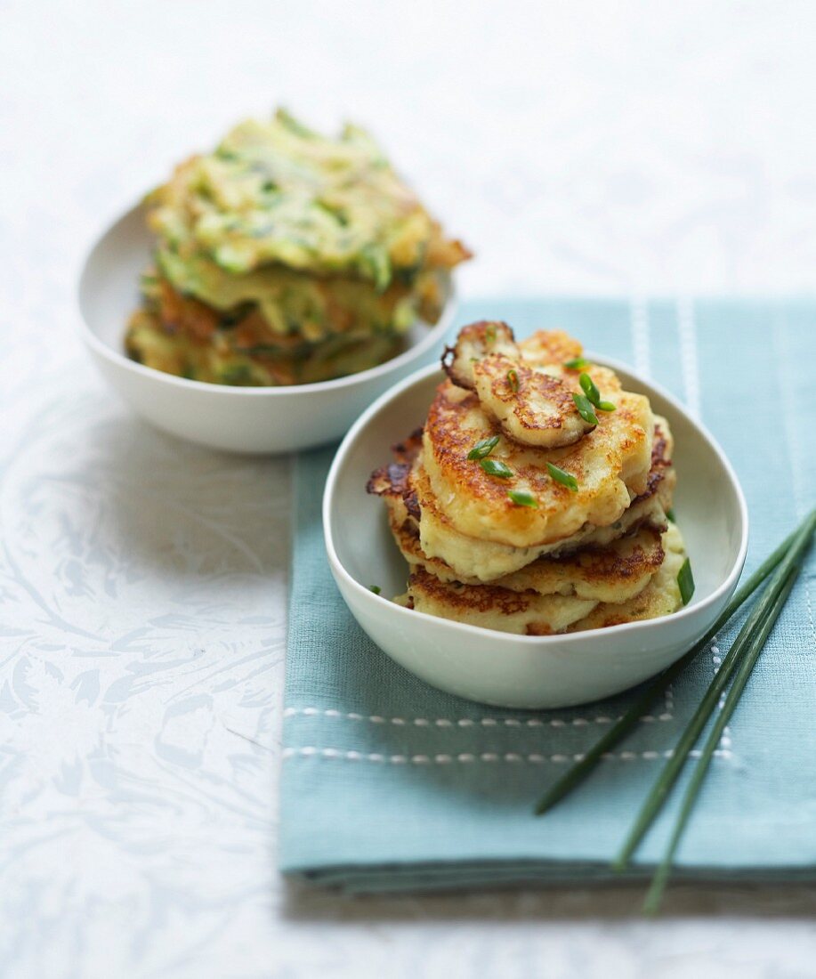 Cod and zucchini fritters