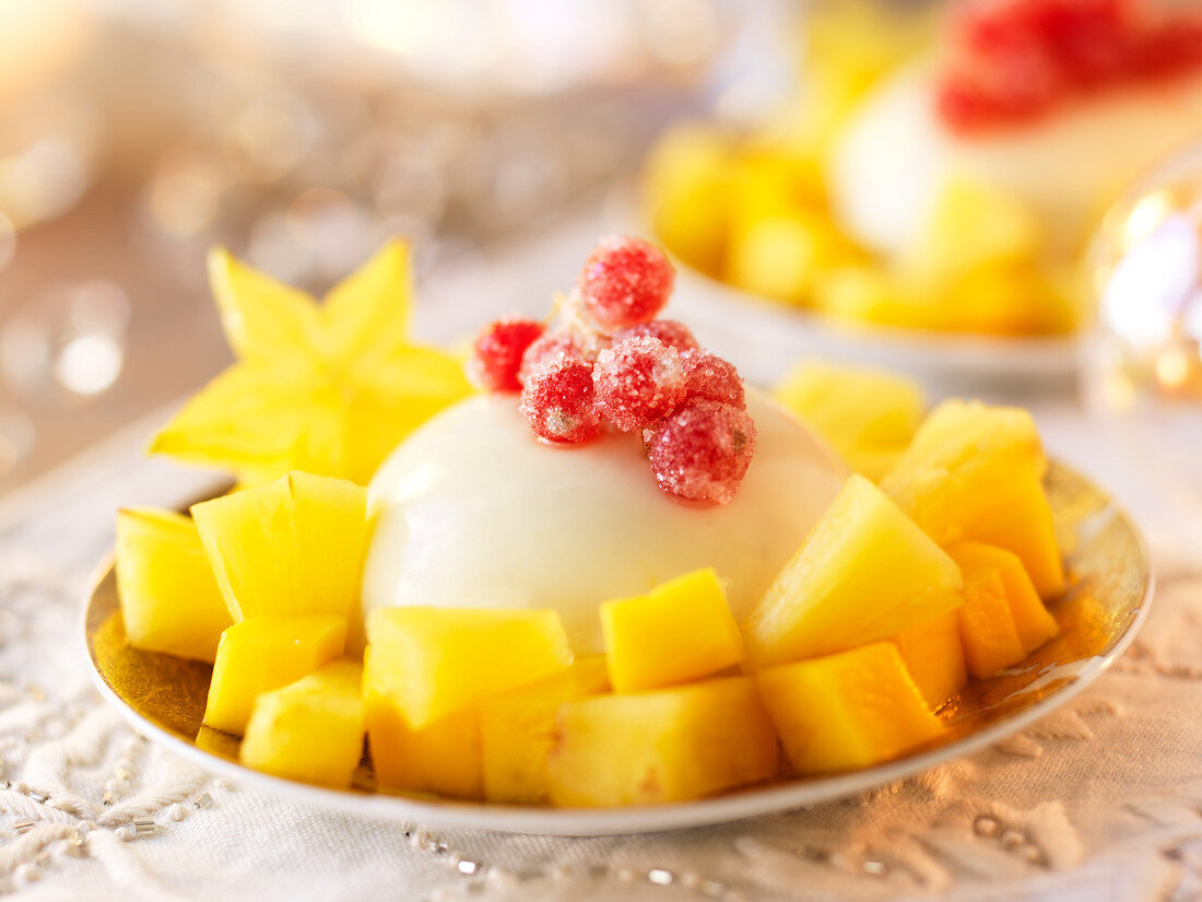 Coconut cream dessert with pineapple