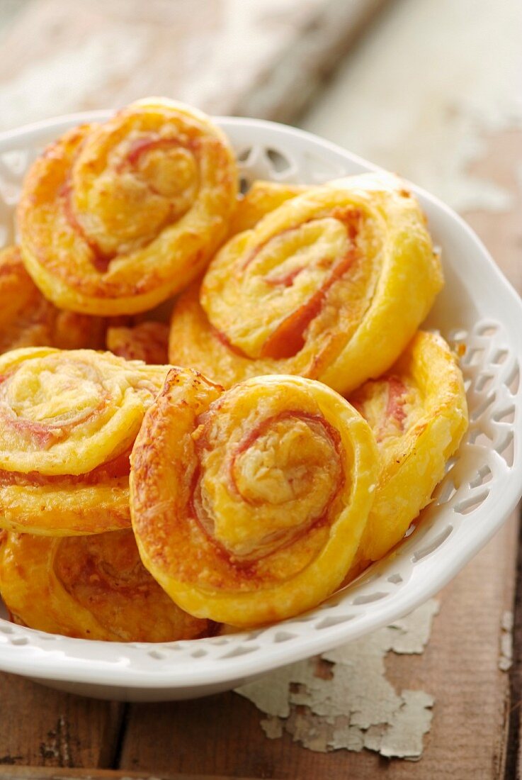 Ham and cheese flaky pastry rolls