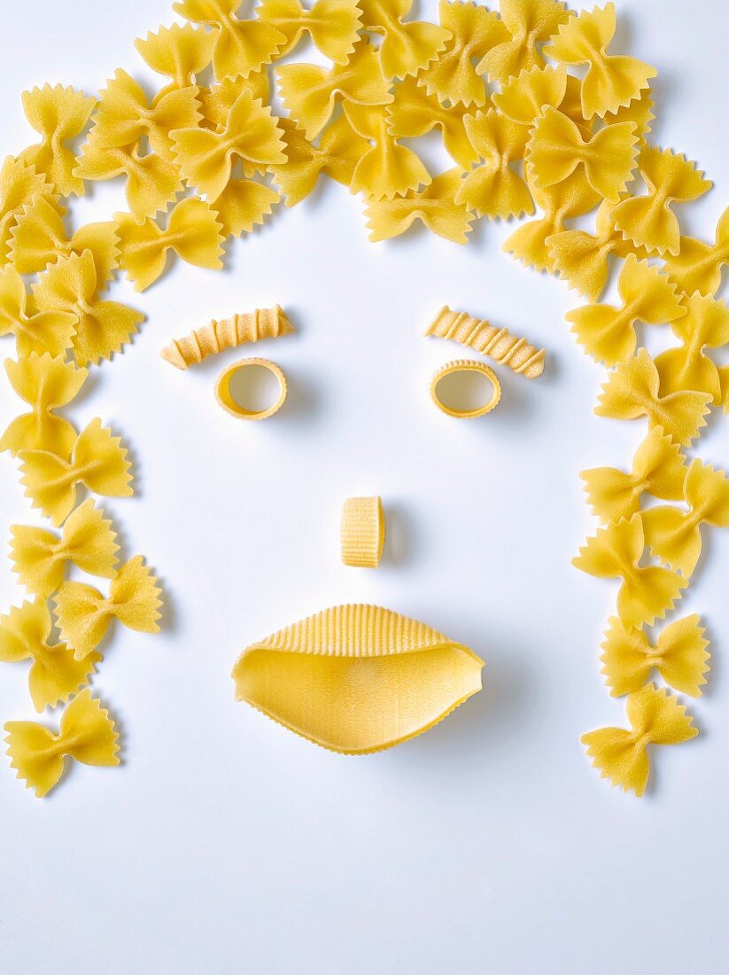 Pasta in the shape of a face