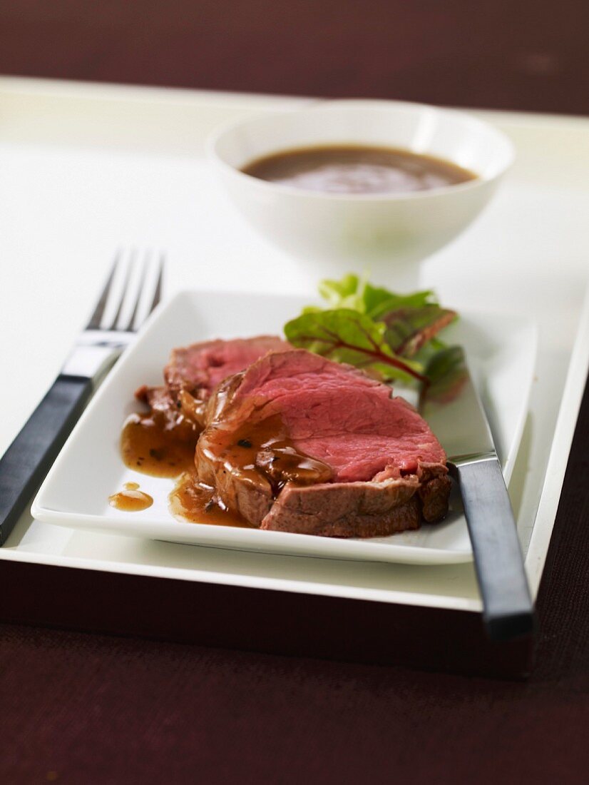 Sliced beef fillet with Périgueux sauce