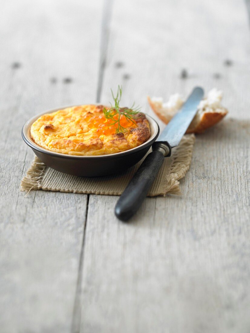 Clafoutis mit Kürbis und Lachs