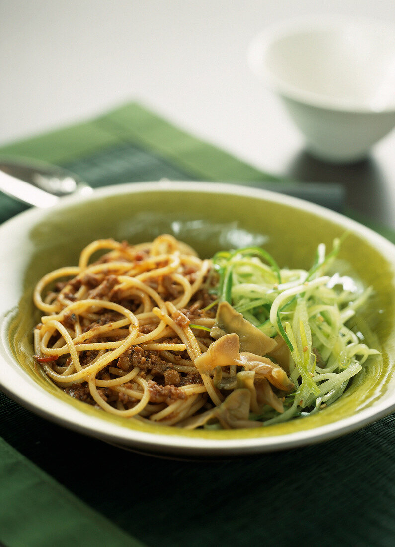 Spaghetti bolognaise with miso