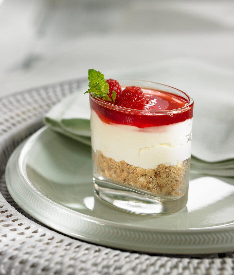 Fromage blanc mousse with wild strawberries and raspberries
