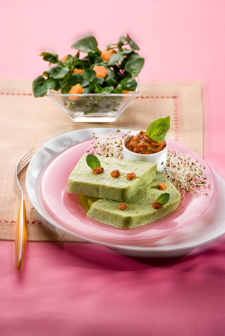 Zucchini and basil terrine