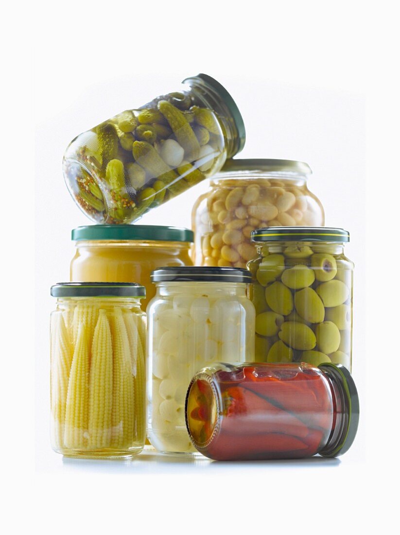Assorted jars of food