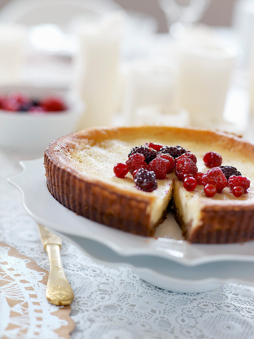 Käsekuchen mit Beeren