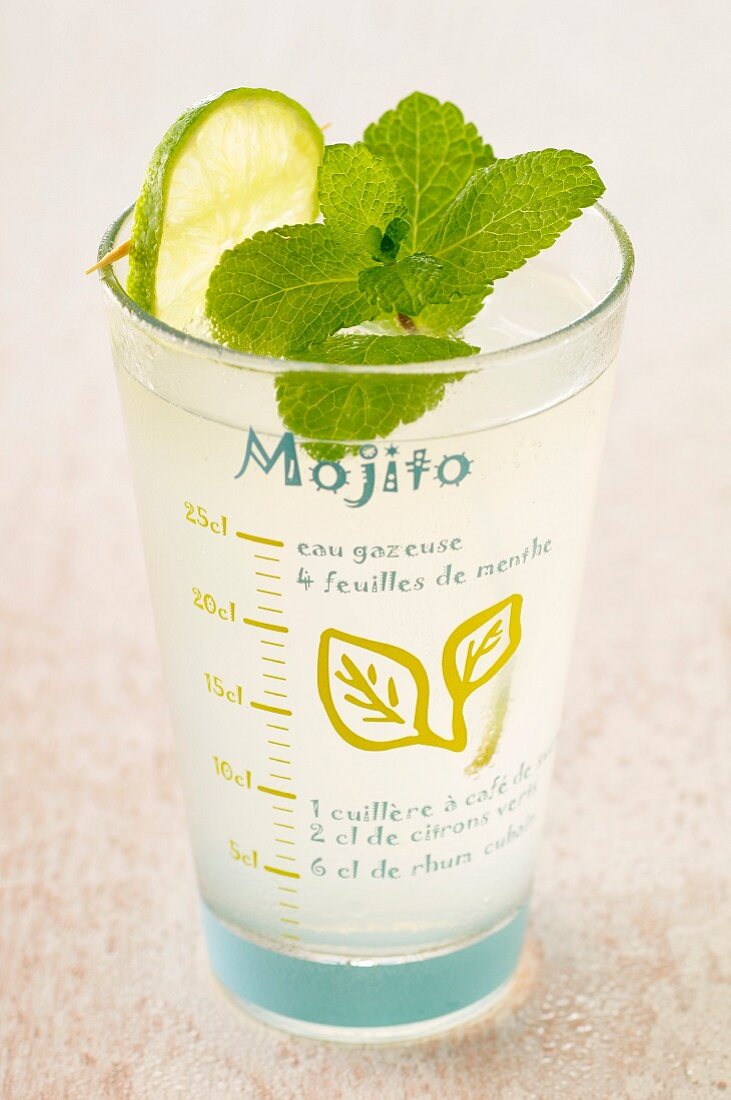 Mojito (Cocktail aus hellem Rum, Minze und Limette)