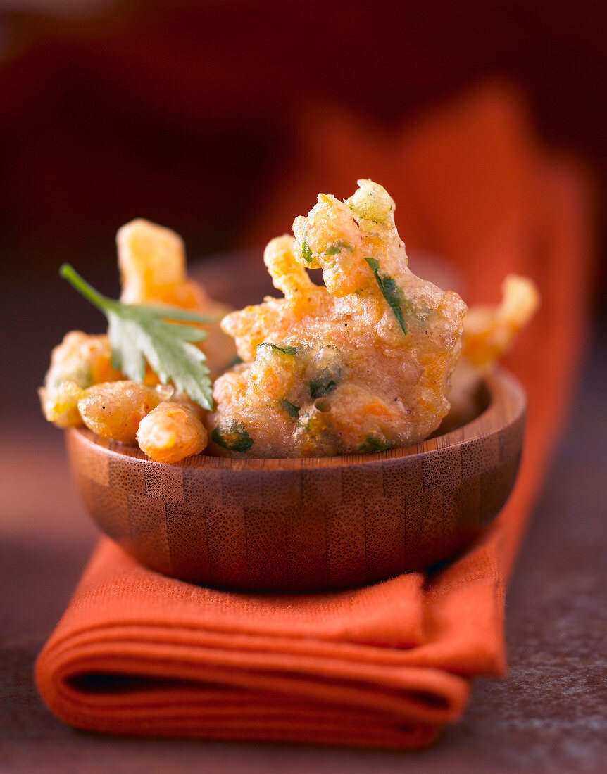 Pumpkin and herb fritters