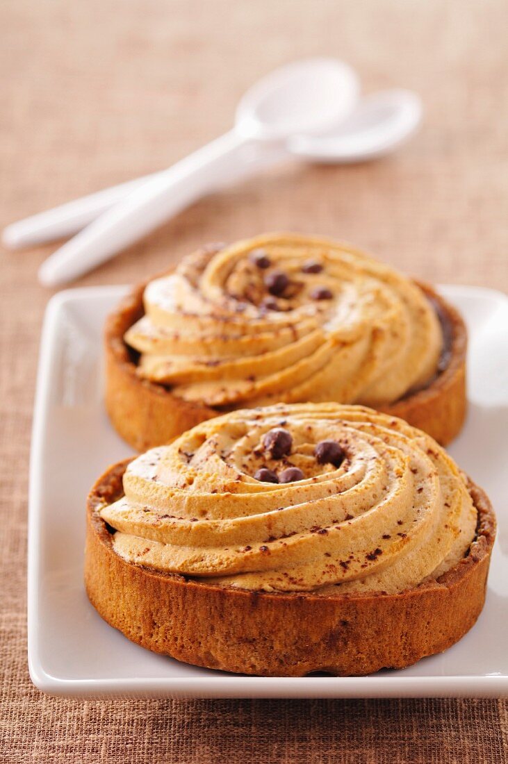 Coffee mousse tartlet