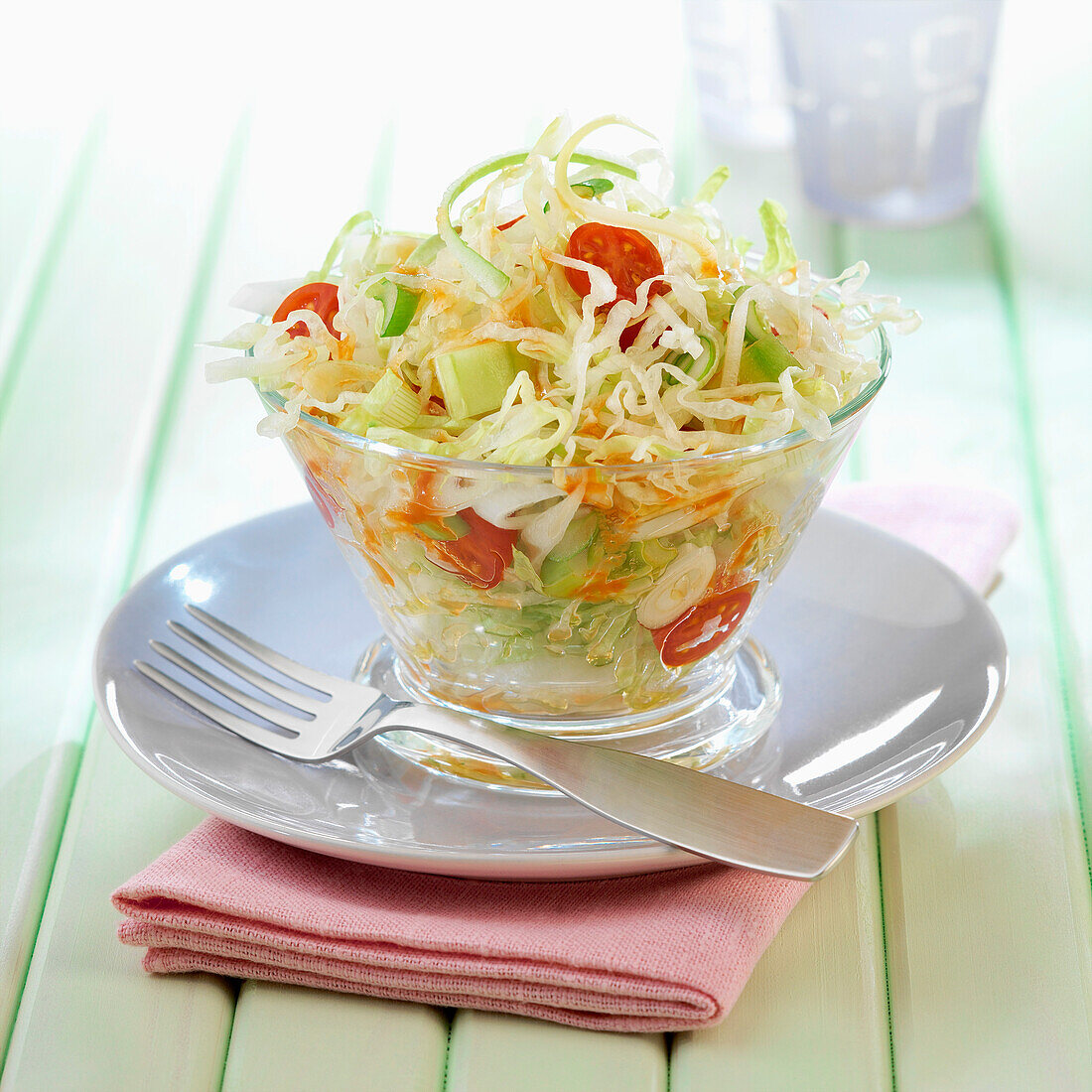 Cabbage,tomato and cucumber salad