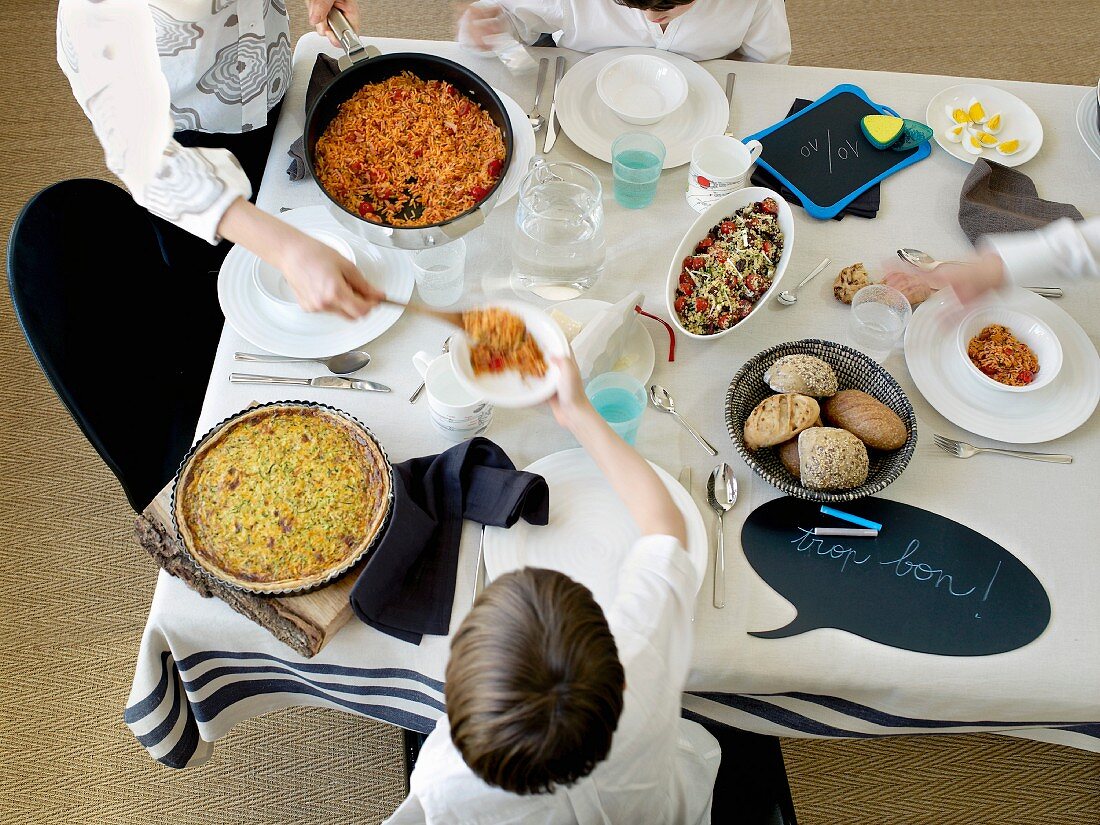 Kids having lunch