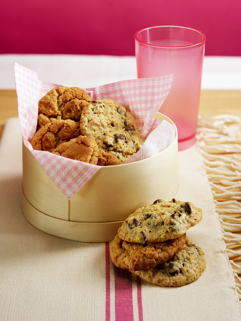 Box of chocolate chip cookies