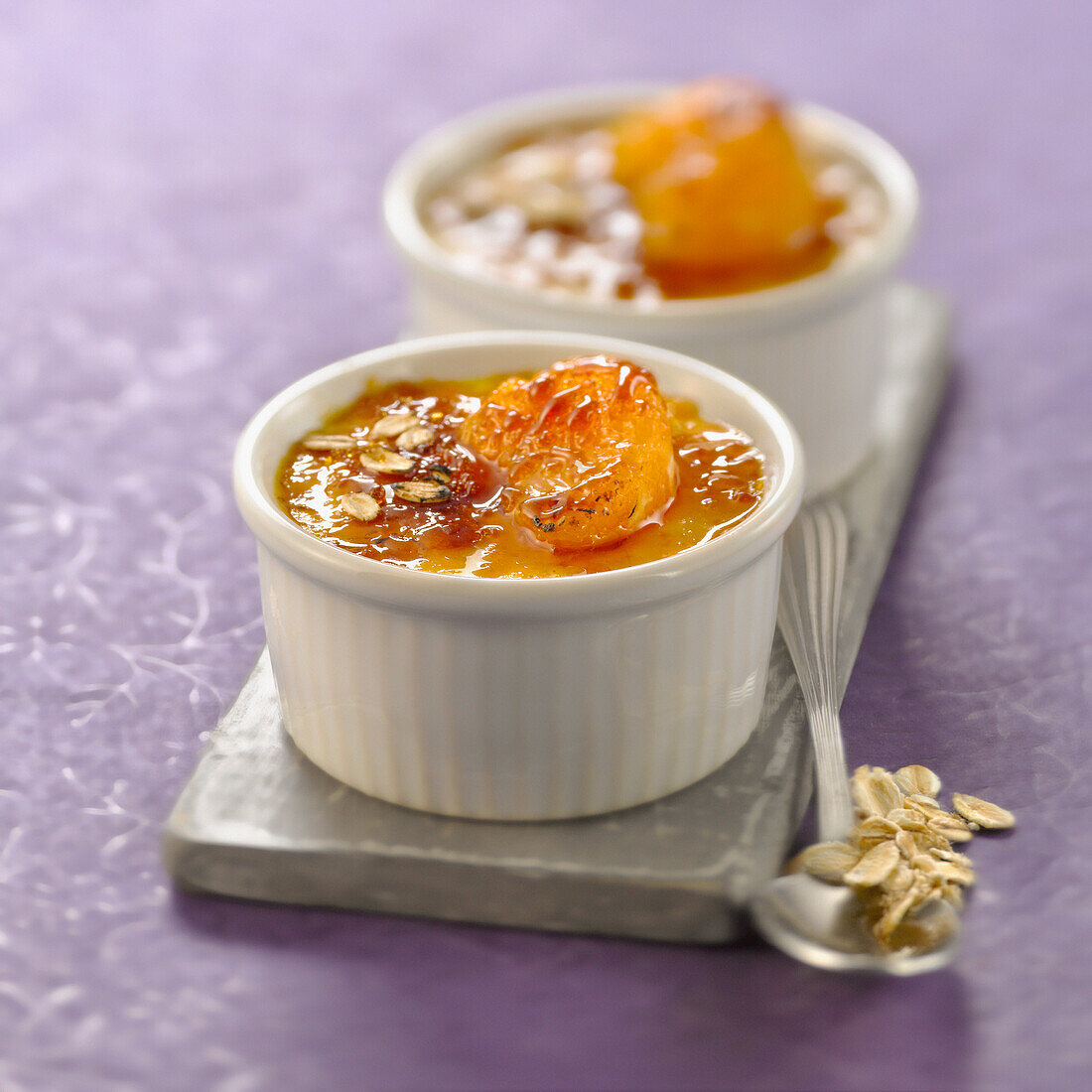 Carrot,clementine,ginger and porridge Crème brûlée