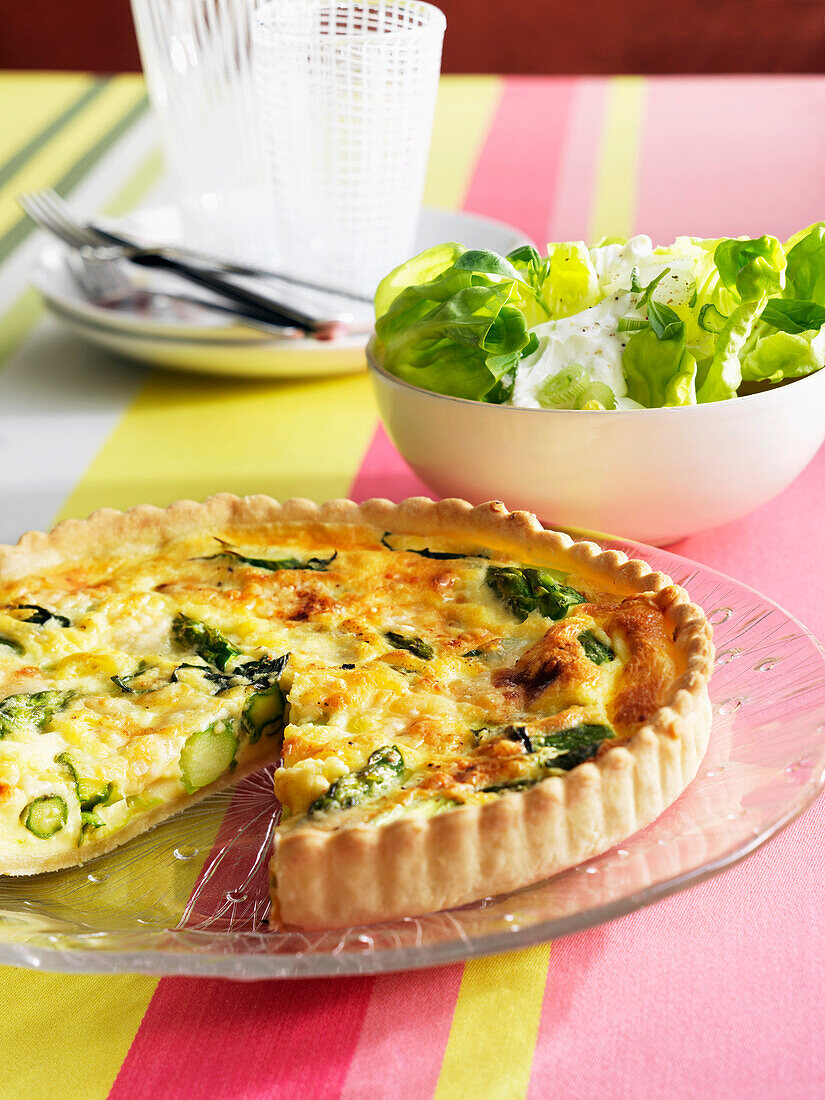 Green asparagus quiche