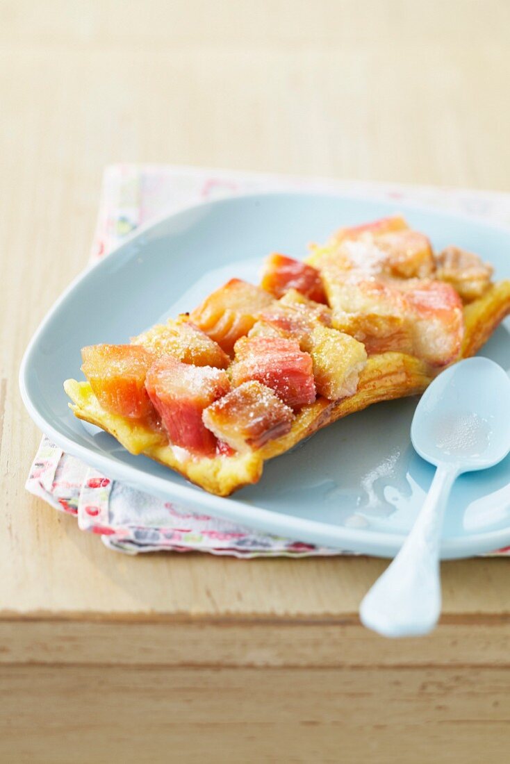 Slice of rhubarb tart