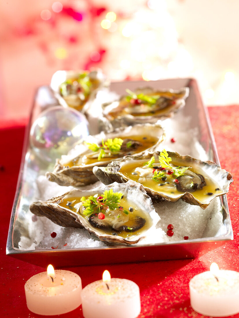 Oysters with passion fruit