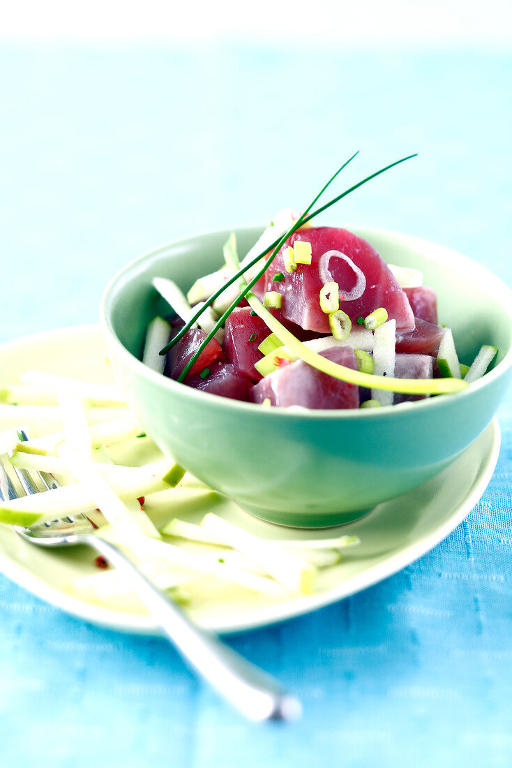 Fresh tuna and Granny Smith apple tartare