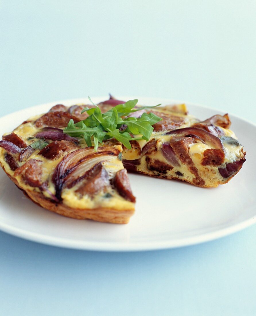 Sausage,red onion and sage omelette