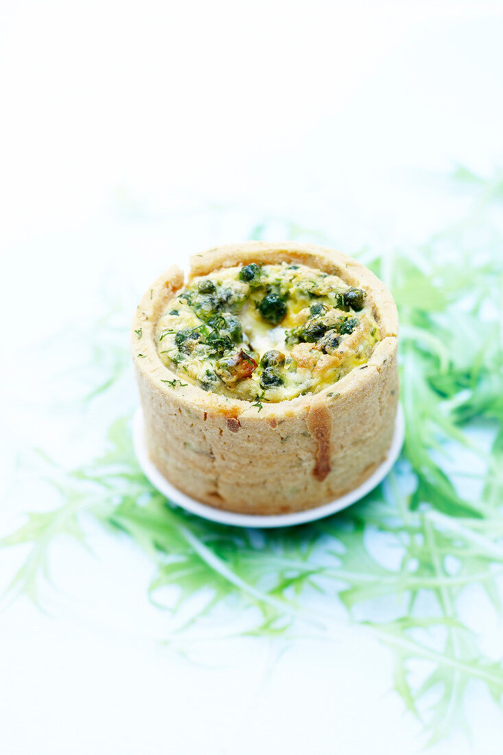 Quiche mit grünen Erbsen