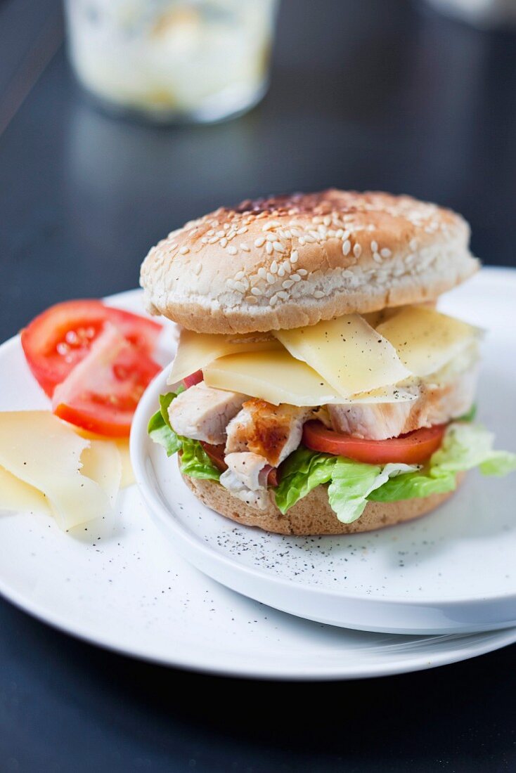Chicken and cheese burger