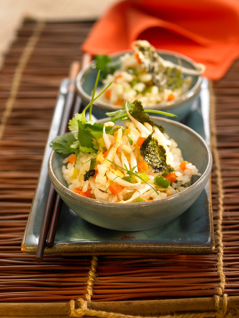 Reissalat mit Hähnchen und Gemüse