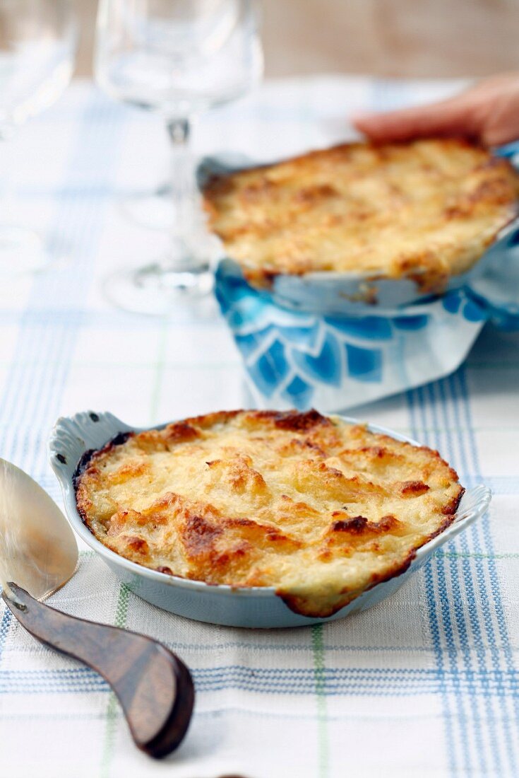 Chicken and coconut Parmentier