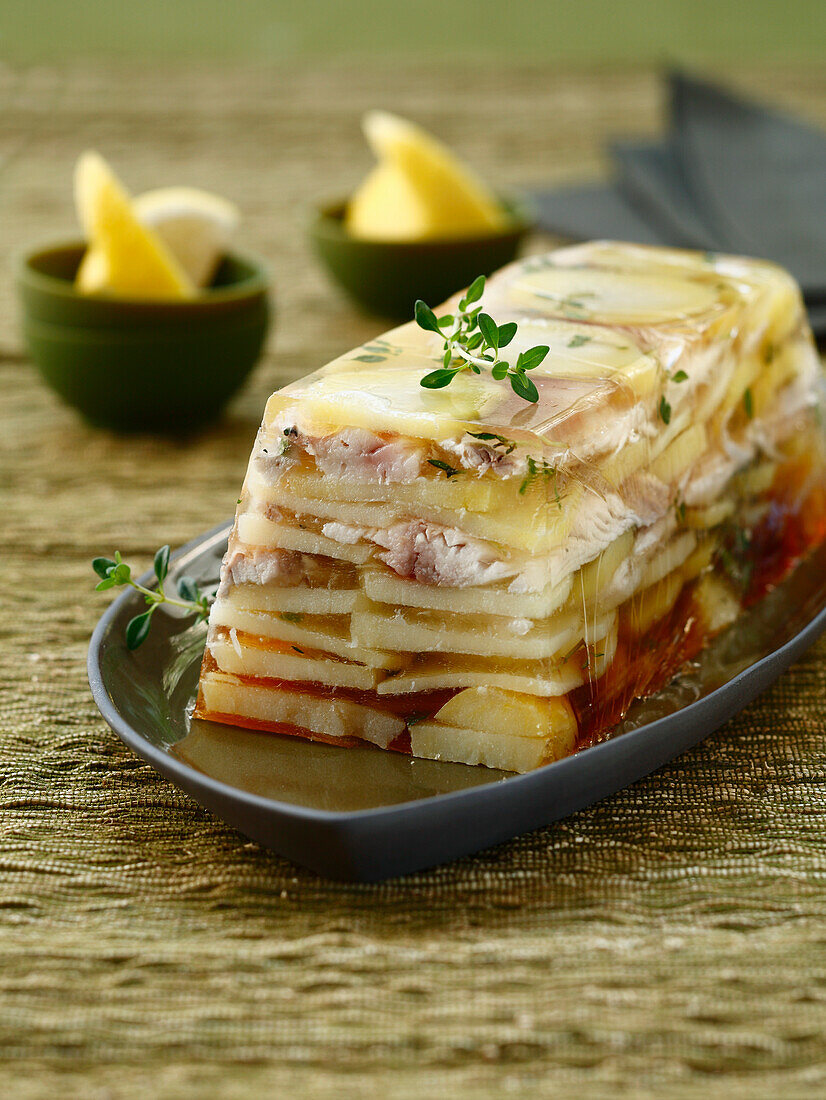 Potato and mackerel terrine