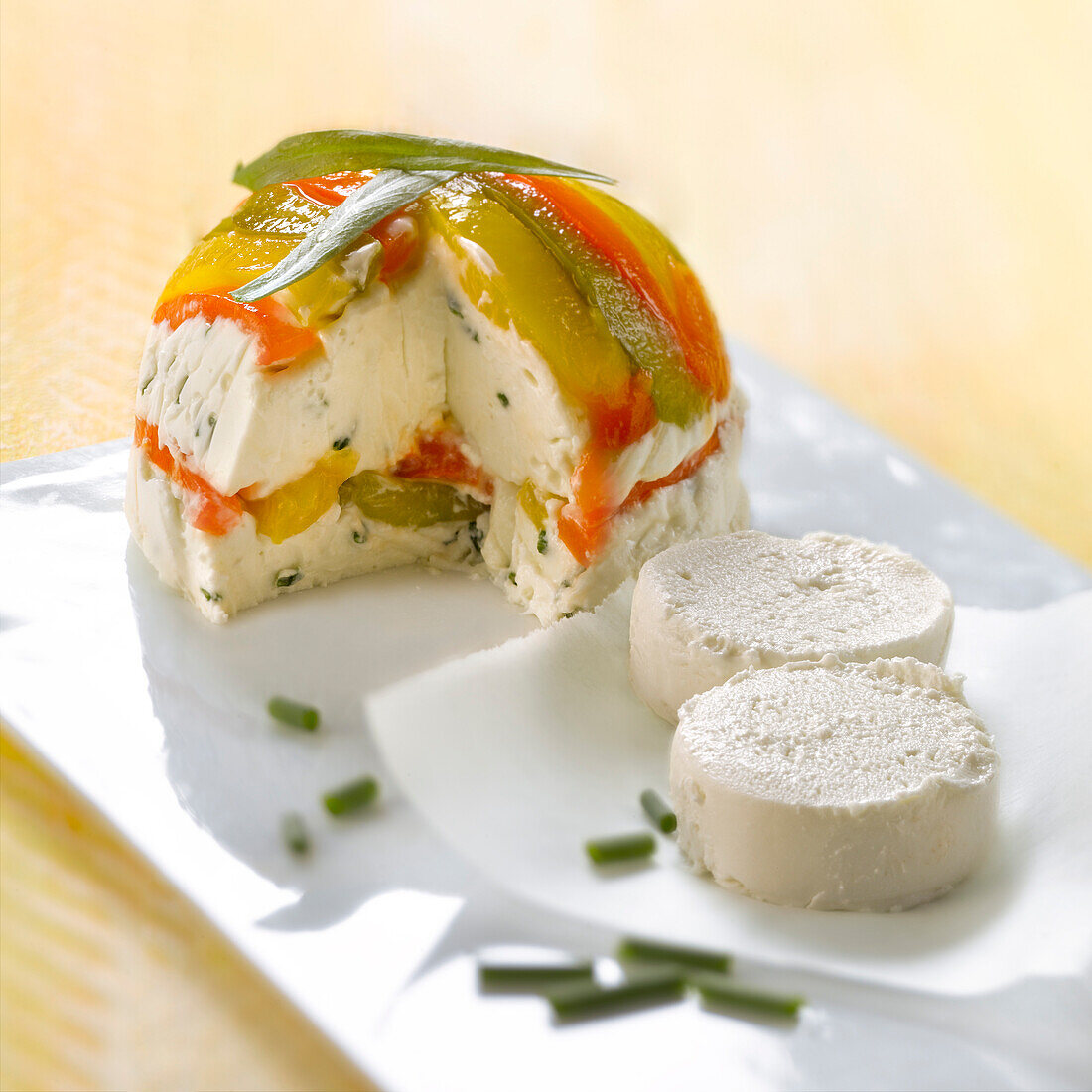 Goat's cheese and bell pepper terrine