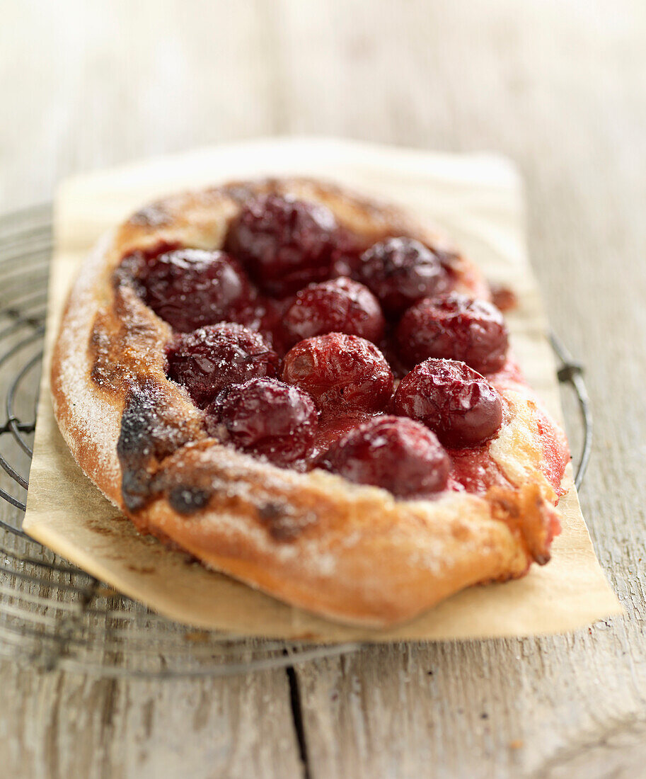 Sweet cherry pizza