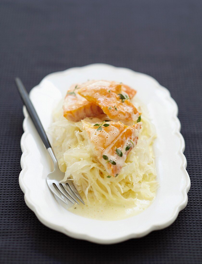 Sauerkraut with haddock