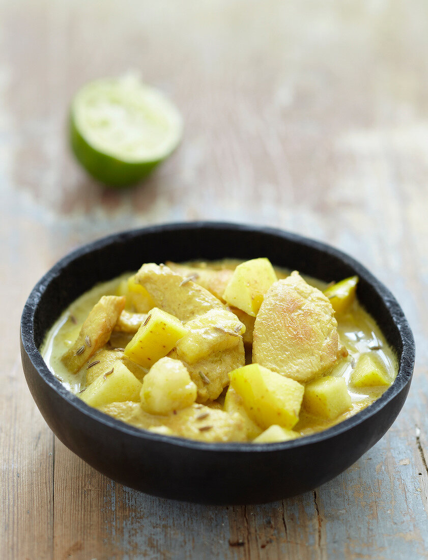 Chicken,apple and banana curry