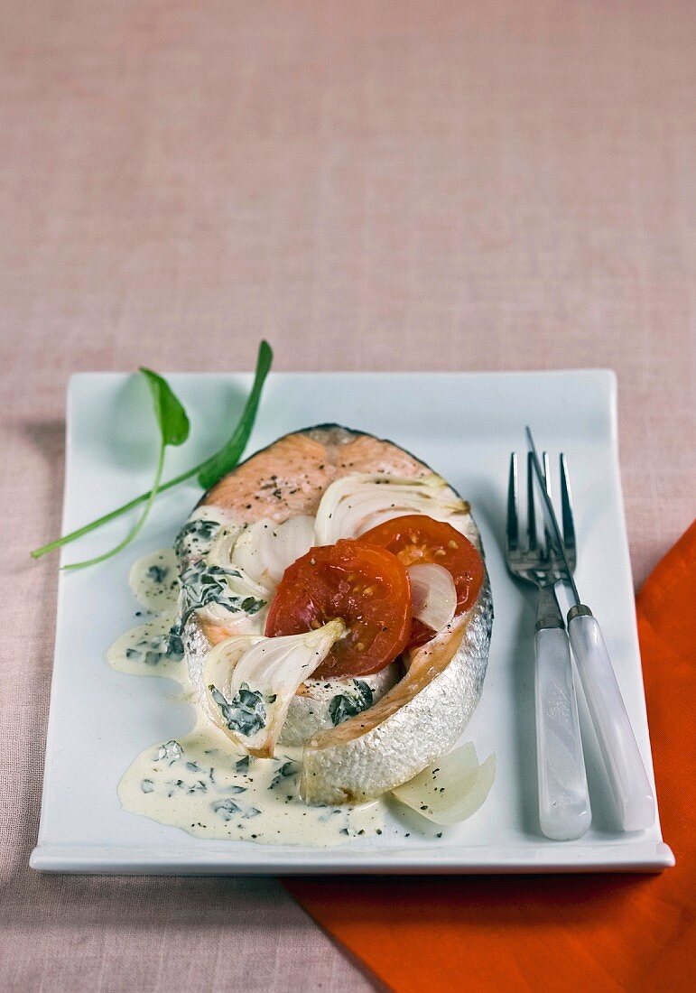 Lachssteak mit Sauerampfer