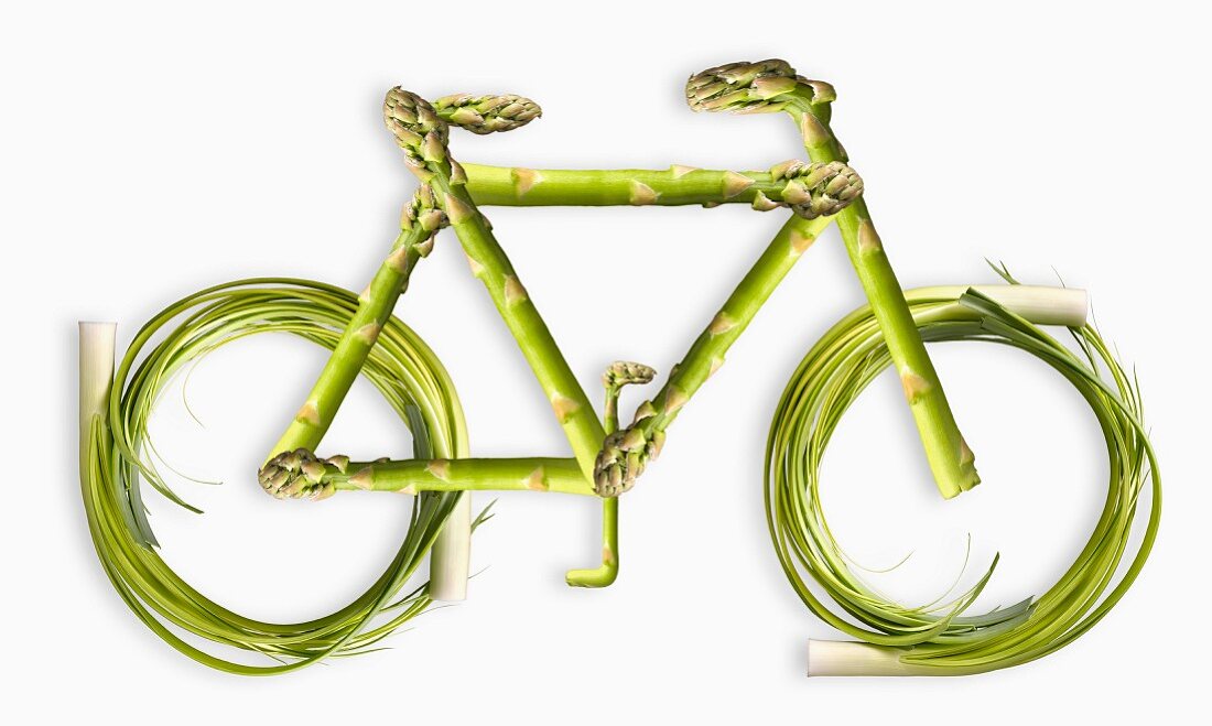 Vegetables Forming the Shape of a Bicycle