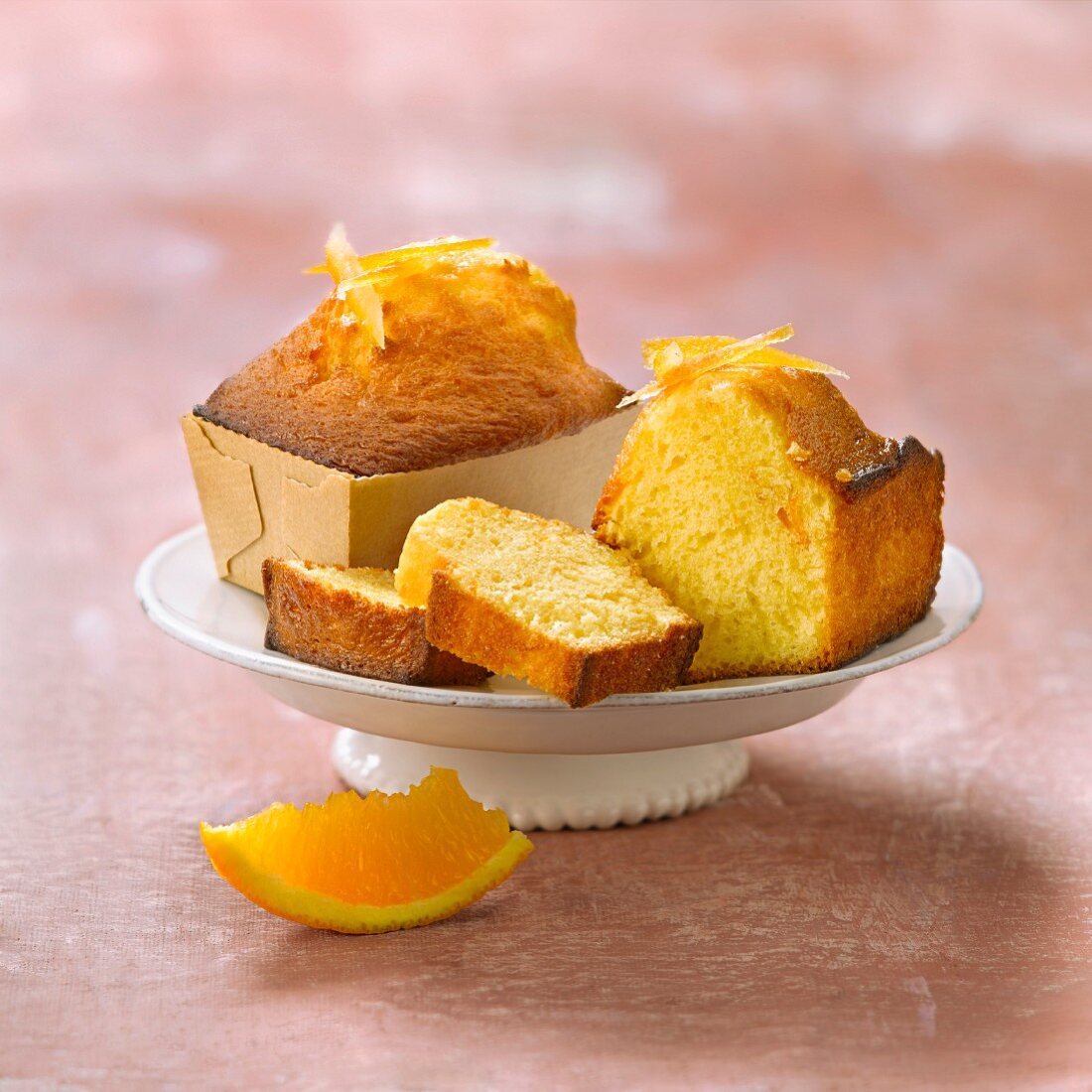 Individual orange sponge cakes