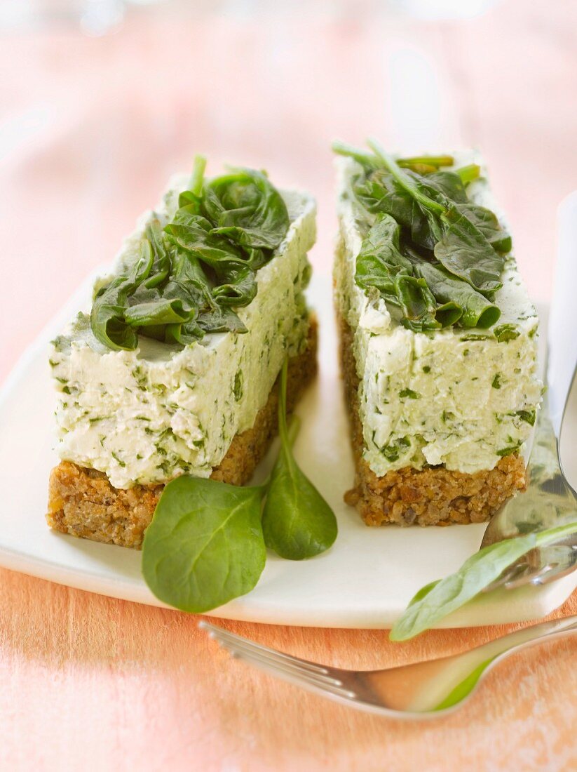 Boursin and spinach cheesecake
